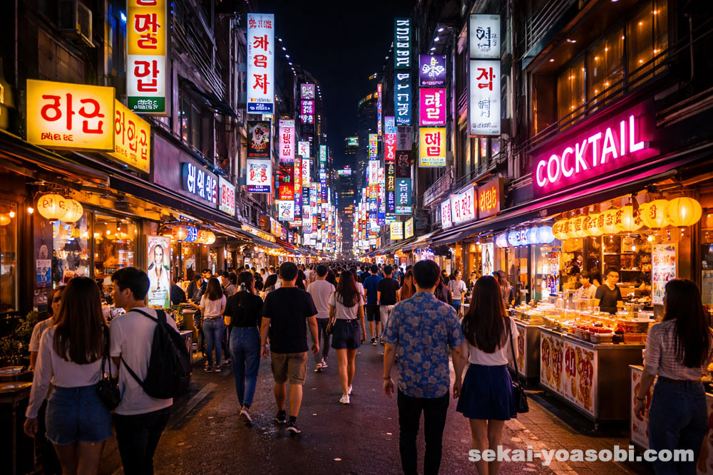 韓国の繁華街